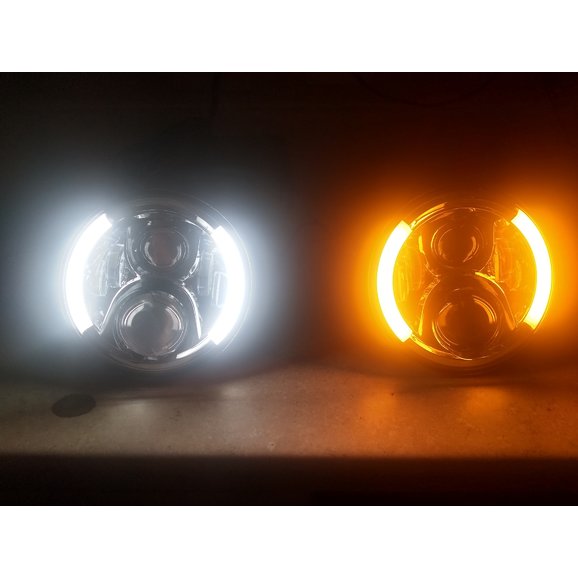 Load image into Gallery viewer, Quake LED Tempest Half Halo 7&quot; LED Headlight Kit for Jeep Wrangler JK, TJ &amp; CJ
