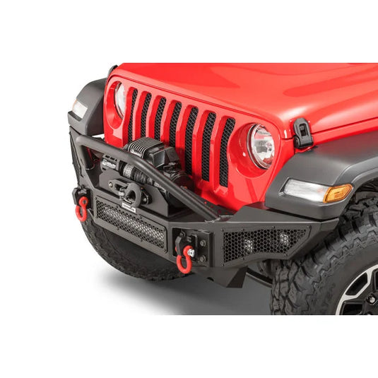 Go Rhino 331201T Rockline Winch Ready Front Bumper with Overrider for 07-20 Jeep Wrangler JL, JK & Gladiator JT