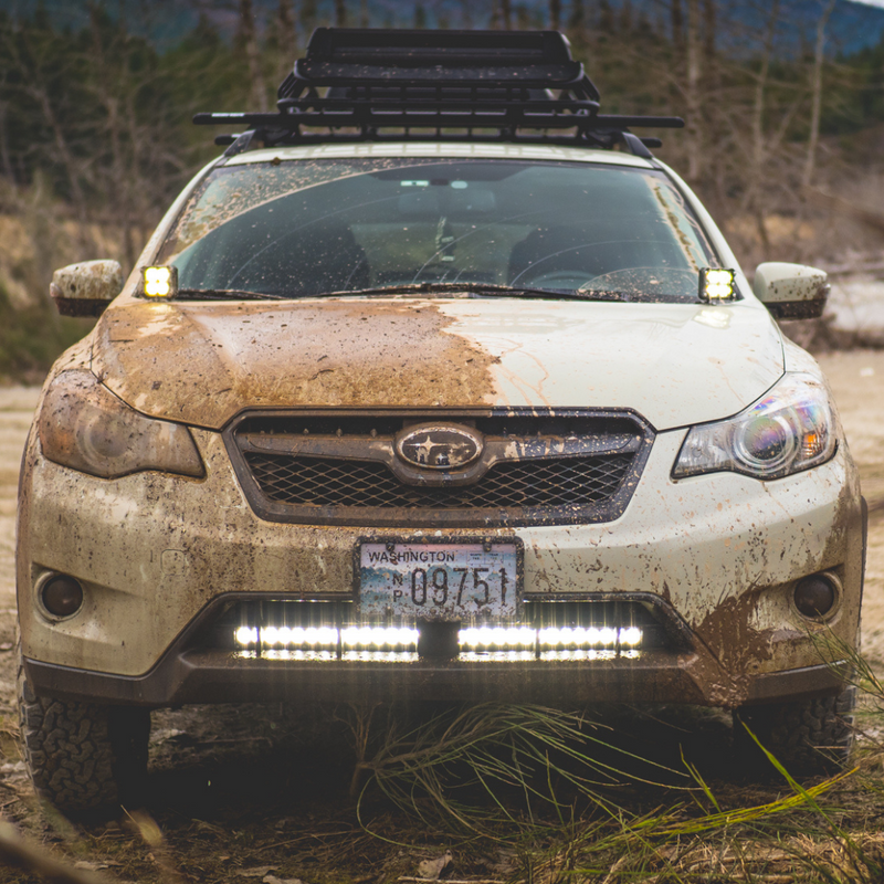 Load image into Gallery viewer, clear 30 inch led light bar mounted on a subaru
