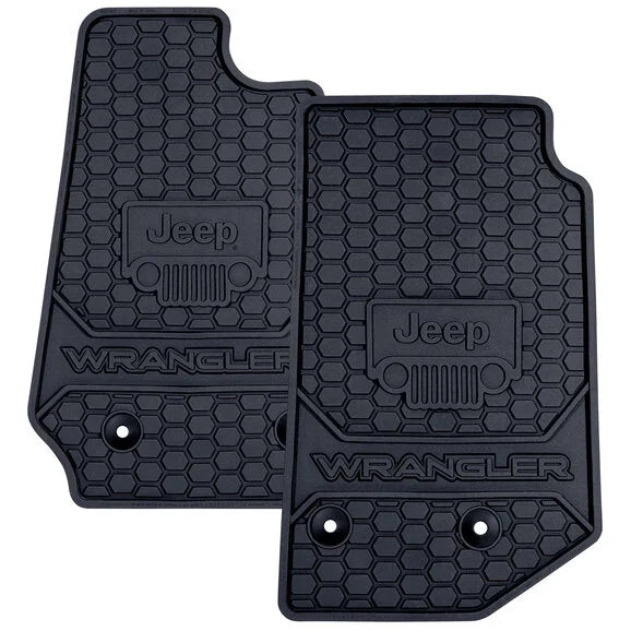 Load image into Gallery viewer, Plasticolor 001803R01 Front Jeep Logo Floor Mats for 14-18 Jeep Wrangler JK
