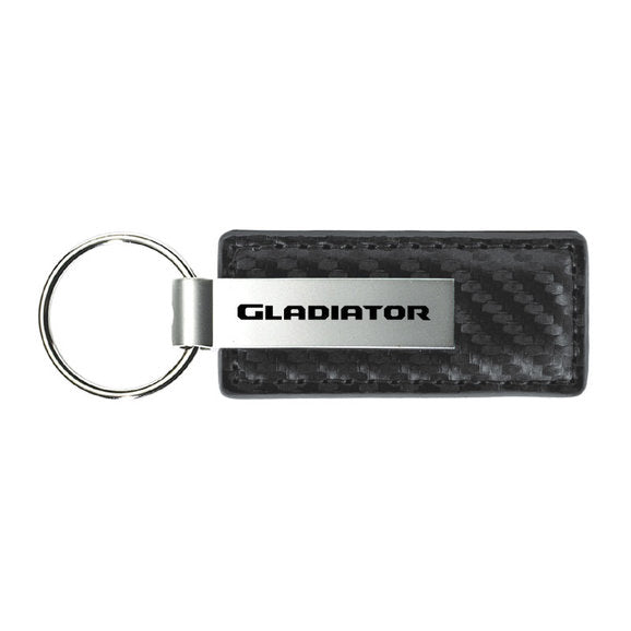 Load image into Gallery viewer, Automotive Gold Carbon Fiber Leather Gladiator Keychain
