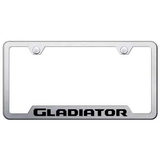 Automotive Gold Laser Etched Stainless Gladiator Cut-Out License Plate Frame