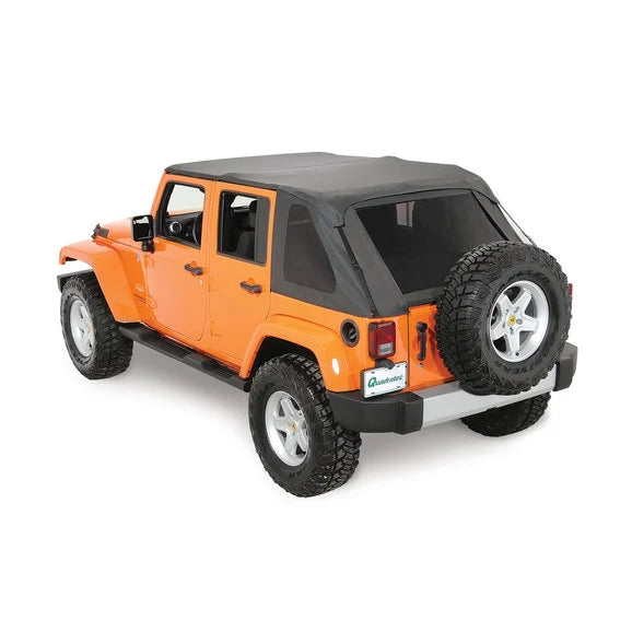 Load image into Gallery viewer, Rampage Products 109835 Sailcloth Trail Top Soft Top with Tinted Windows in Black Diamond for 07-18 Jeep Wrangler Unlimited JK 4 Door
