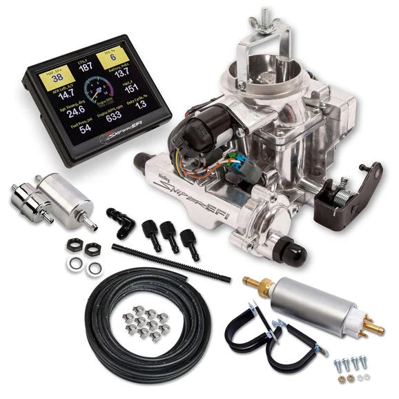 Holley 550-858K Sniper EFI BBD Carburetor Master Kit in Chrome for 71-86 CJ Jeep Vehicles with 258c.i. 6cyl