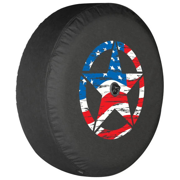 Load image into Gallery viewer, Boomerang Enterprises Distressed Star Logo Tire Cover for 18-20 Jeep Wrangler JL
