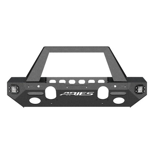 Aries TrailChaser Front Bumper with Grille Guard in Aluminum for 18-24 Jeep Wrangler JL Unlimited & Gladiator JT