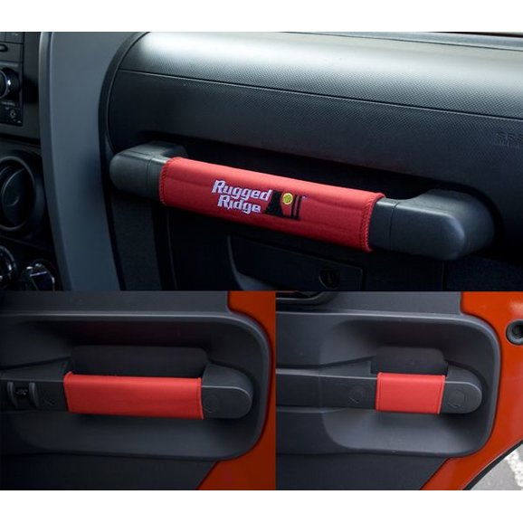 Rugged Ridge 13305.55 Door Handle Wraps in Red for 07-10 Jeep Wrangler Unlimited JK 4 Door