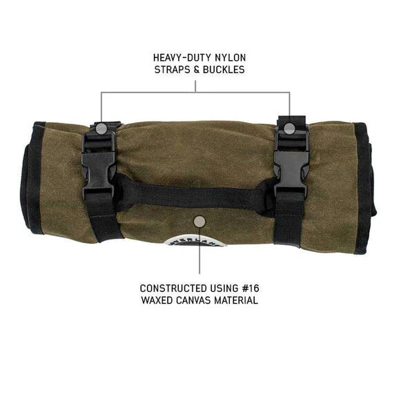 Load image into Gallery viewer, Overland Vehicle Systems Waxed Canvas Wrench Tool Roll Storage Bag
