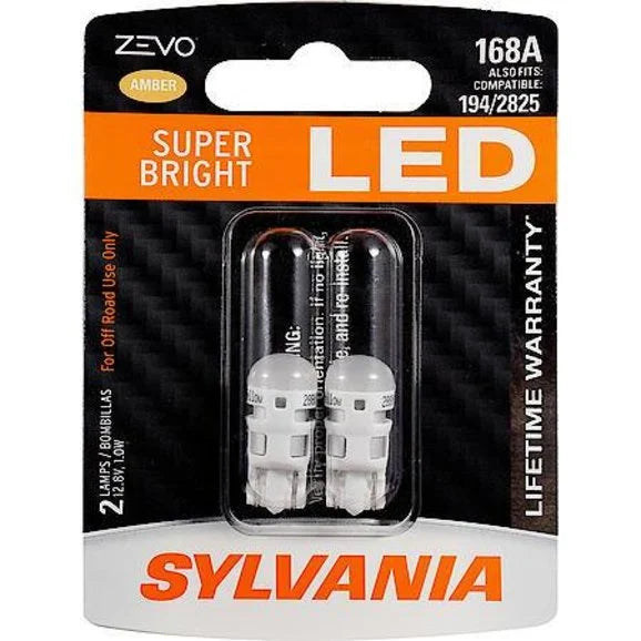 Sylvania 168ALED.BP2 #168A Amber Zevo LED Mini 2 Pack