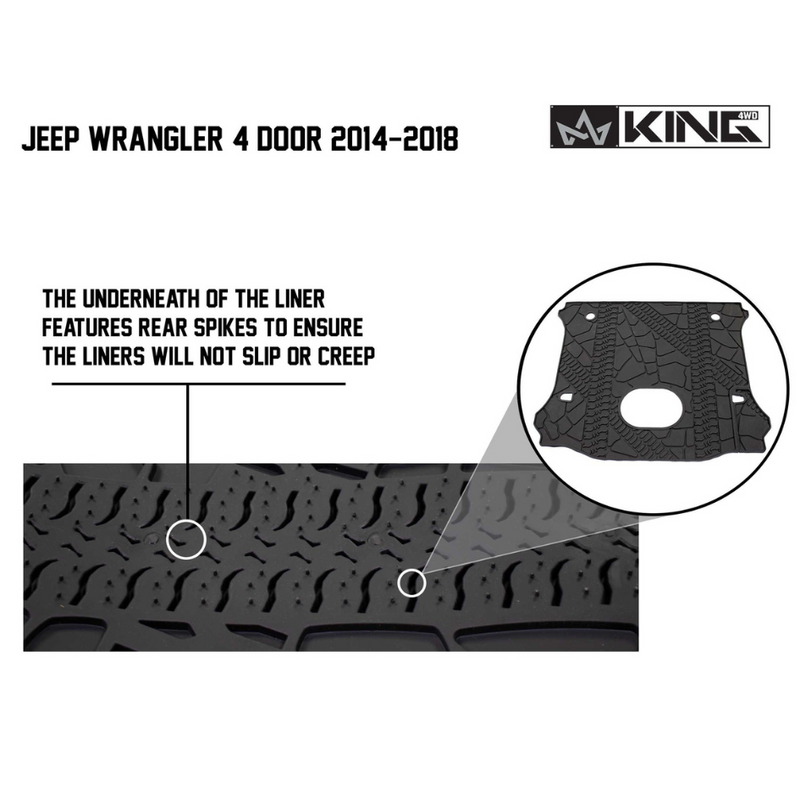 Load image into Gallery viewer, King 4WD Premium Four-Season Cargo Liner With Sub Woofer Cut Out Jeep Wrangler Unlimited JK 4 Door 2015-2018
