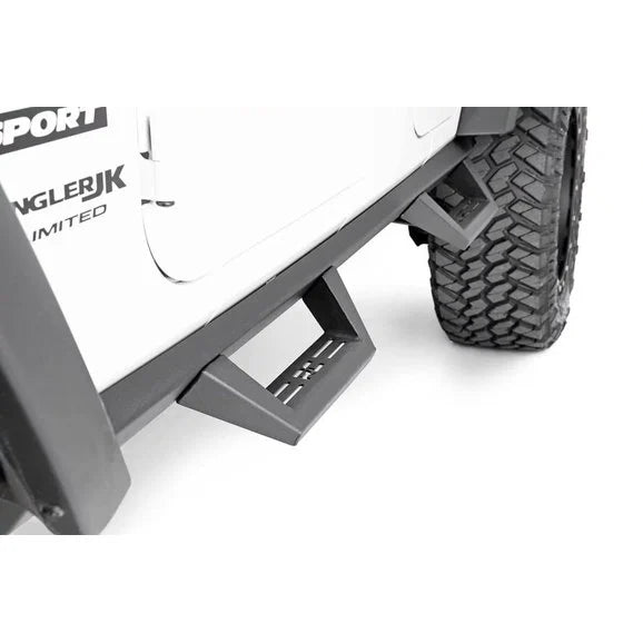 Load image into Gallery viewer, Rough Country 90765B Contoured Drop Steps for 07-18 Jeep Wrangler Unlimited JK
