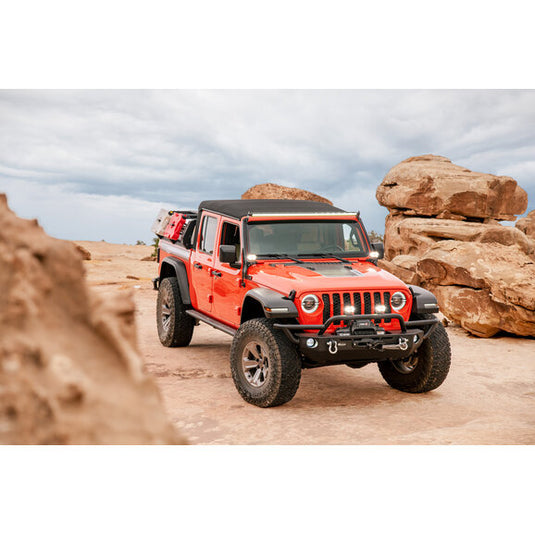 Quadratec Windshield Light Bar Brackets w/ A-Pillar Light Mounts for 18-24 Jeep Wrangler JL & Gladiator JT