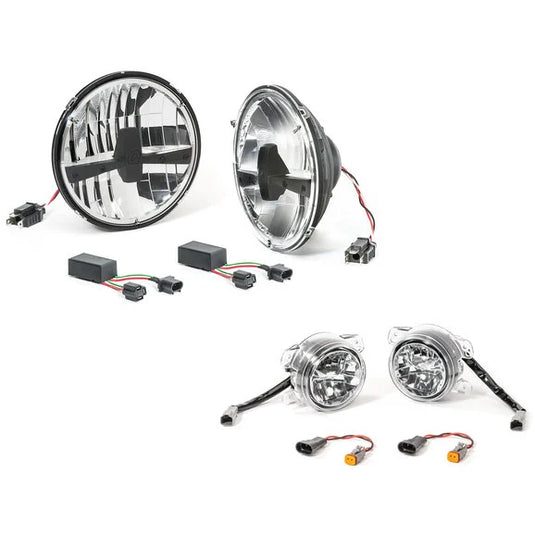 Quadratec LED Headlight Upgrade Conversion & LED Fog Lights Kit for 07-18 Jeep Wrangler JK