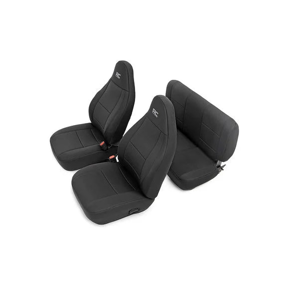 Load image into Gallery viewer, Rough Country 91001 Front &amp; Rear Seat Covers for 03-06 Jeep Wrangler TJ
