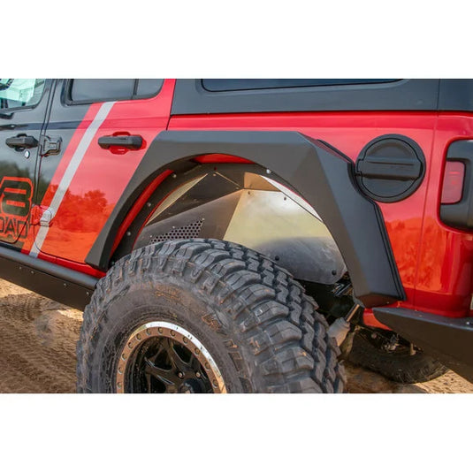 DV8 Offroad INFEND-03RR Bare Aluminum Rear Inner Fenders for 18-23 Jeep Wrangler JL