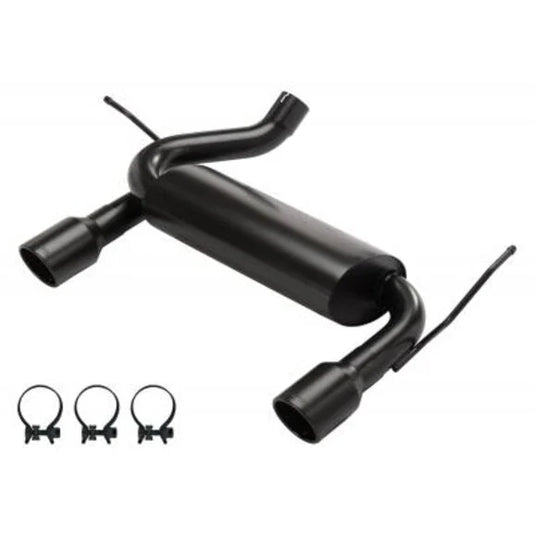 Pypes Performance Exhaust SJJ20SB Dual Exit Axle Back Black Exhaust System with Street Pro Muffler for 07-18 Jeep Wrangler JK