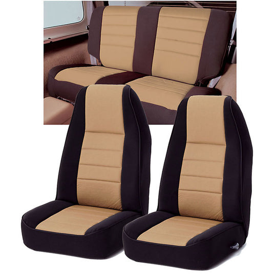 Rugged Ridge Neoprene Custom-Fit Seat Covers Combo for 76-90 Jeep CJ5, CJ7, CJ8 Scrambler & Wrangler YJ