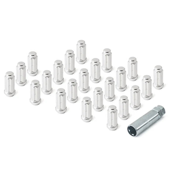 Load image into Gallery viewer, Gorilla Automotive 26743SD-23 Spline Drive Lug Nut Kit 23pc in Chrome 14mm x 1.50 Thread for 18-20 Jeep Wrangler JL
