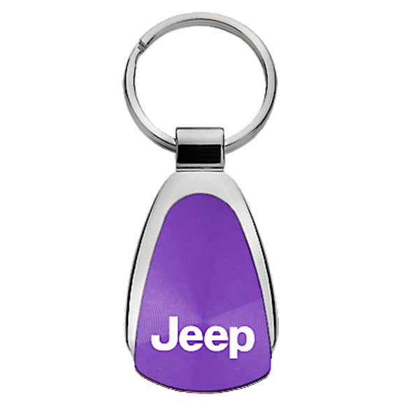 Load image into Gallery viewer, Automotive Gold Teardrop Jeep Logo Keychain
