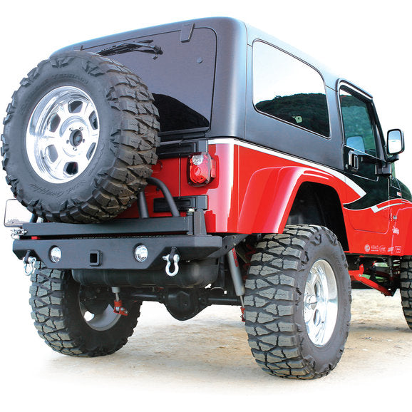 Rampage Products Rear Recovery Bumper with Tire Swing for 87-06 Jeep Wrangler YJ, TJ & Unlimited