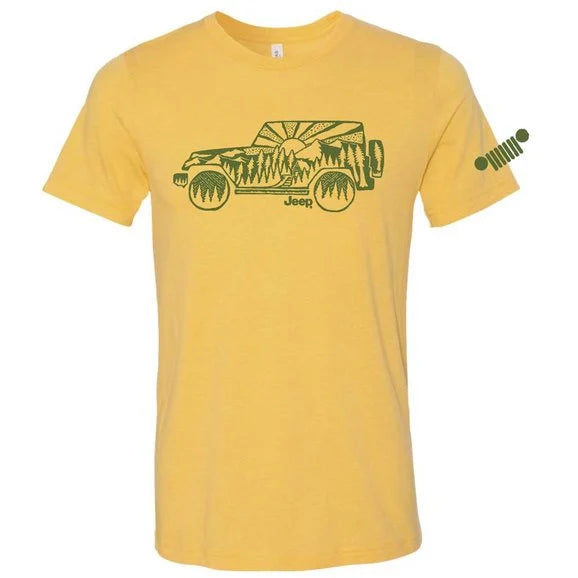 Jeep Merchandise Mens Jeep Atomic Side Short Sleeve T-Shirt in Gold Heather