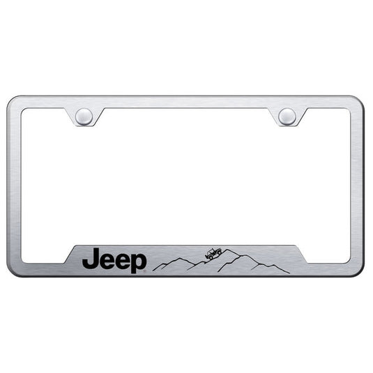 Automotive Gold Laser Etched Stainless Jeep Mountain License Plate Frame