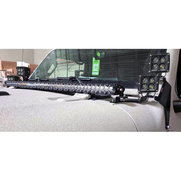 Load image into Gallery viewer, Quake LED QBJ913 A-Pillar Dual Pod &amp; Single 52&quot; Light Bar Cowl Mounts for 18-24 Jeep Wrangler JL &amp; Gladiator JT
