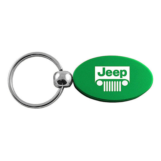 Automotive Gold Jeep Grill Logo Oval Keychain