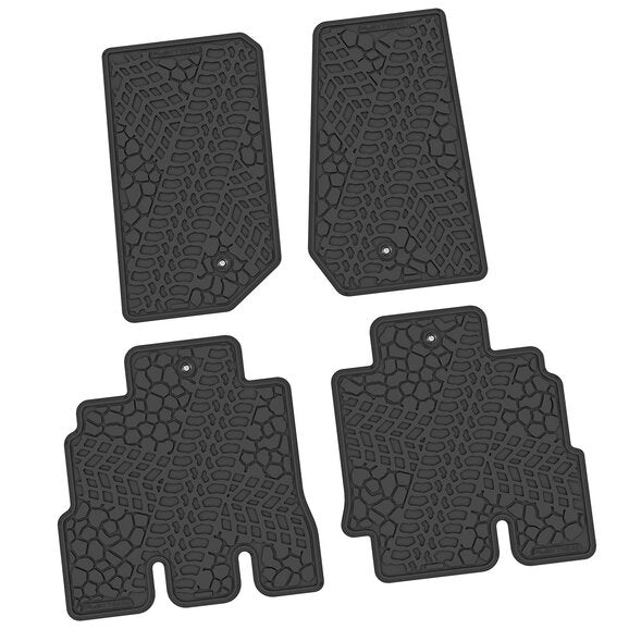 FlexTread Tire Tread/Scorched Earth Scene Front & Rear Floor Liners for 07-18 Jeep Wrangler JK Unlimited 4-Door