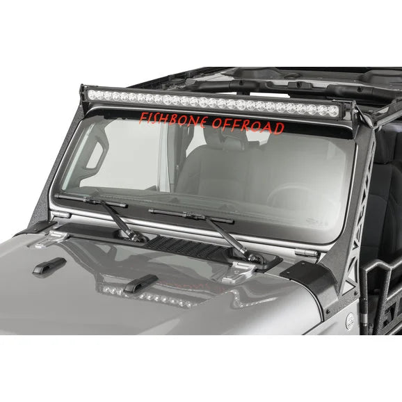 Load image into Gallery viewer, Fishbone Offroad FB21058 52&quot; Windshield Light Bar Bracket for 18-24 Jeep Wrangler JL &amp; Gladiator JT
