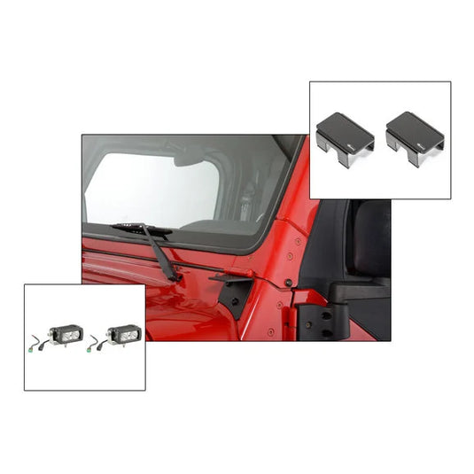 Quadratec Ultimate Windshield Light Pod Combo for 97-06 Jeep Wrangler TJ