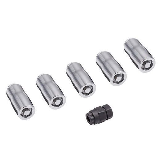 Rugged Ridge 16715.31 5 Piece Wheel Lock Set with Key M14-1.5MM Thread for 18-24 Jeep Wrangler JL & Gladiator JT