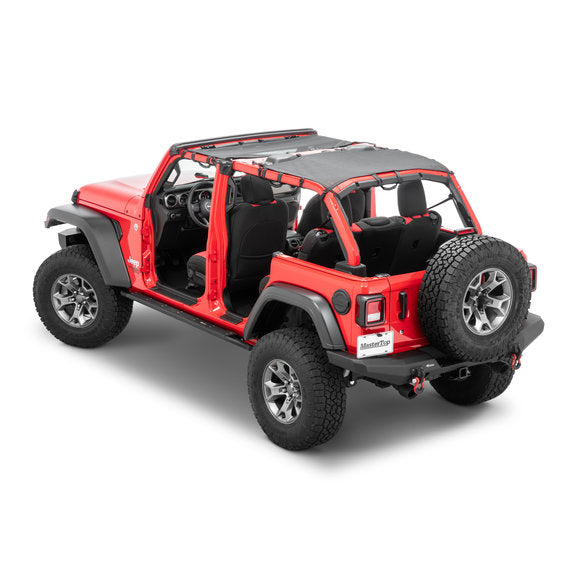 MasterTop Mesh Bimini Plus Top with Integrated Grab Handles for 18-21 Jeep Wrangler JL 2-Door