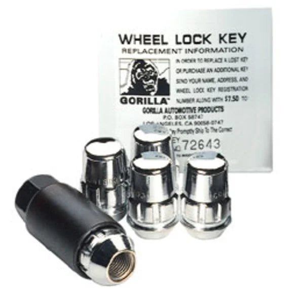 Gorilla Automotive Security Wheel Locks in Chrome for Tracker, Sidekick, and Samurai