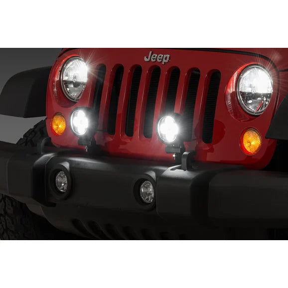 Load image into Gallery viewer, Quadratec Hi Performance 4&quot; Round LED Light Kit for 10-18 Jeep Wrangler JK
