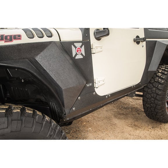 Load image into Gallery viewer, Rugged Ridge 11615.11 Steel Body Armor Cladding for 07-18 Jeep Wrangler JK 2 Door
