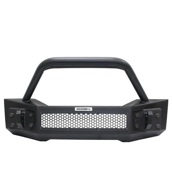 Load image into Gallery viewer, Go Rhino 331101T Rockline Front Bumper with Overrider Grille Guard for 07-23 Jeep Wrangler JL, JK &amp; Gladiator JT
