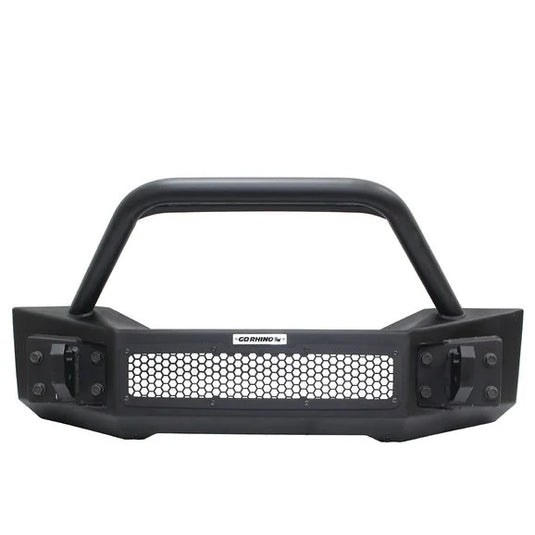 Go Rhino 331101T Rockline Front Bumper with Overrider Grille Guard for 07-23 Jeep Wrangler JL, JK & Gladiator JT