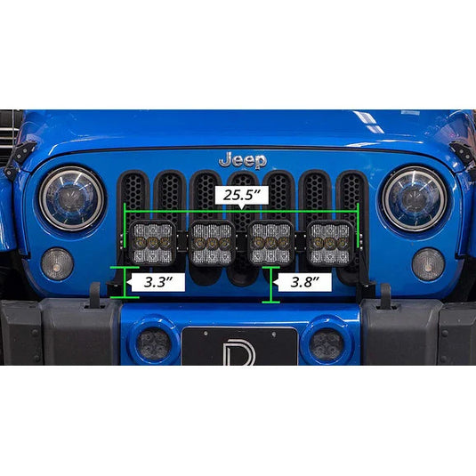 Diode Dynamics DD7229 SS5 4-Pod CrossLink Grille Lightbar Kit Sport White Combo for 07-18 Jeep Wrangler JK