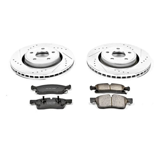 Power Stop K5954 Front Z23 Evolution Sport Performance 1-Click Brake Kit with Vented Rotors for 11-13 Jeep Grand Cherokee WK2