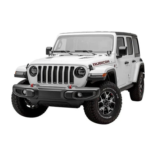 T-Rex 6204941 Round Billet 1-Pc Black Round Grille without Forward Facing Camera for 18-20 Jeep Wrangler JL