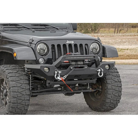 Load image into Gallery viewer, Rough Country 10596 Full Width Front LED Winch Bumper for 07-18 Jeep Wrangler JK
