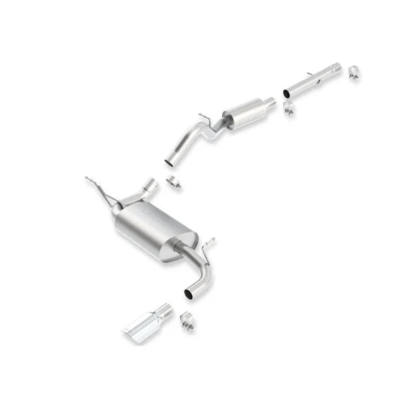 Borla 140462 T-304 Stainless Steel Cat-Back Exhaust for 12-18 Jeep Wrangler JK 2 Door with 3.6L