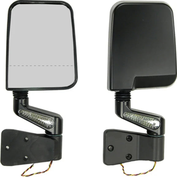 Rugged Ridge 11015.02 LED Mirrors in Black with Dual Focal Point on Passenger Side for 87-02 Jeep Wrangler YJ & TJ