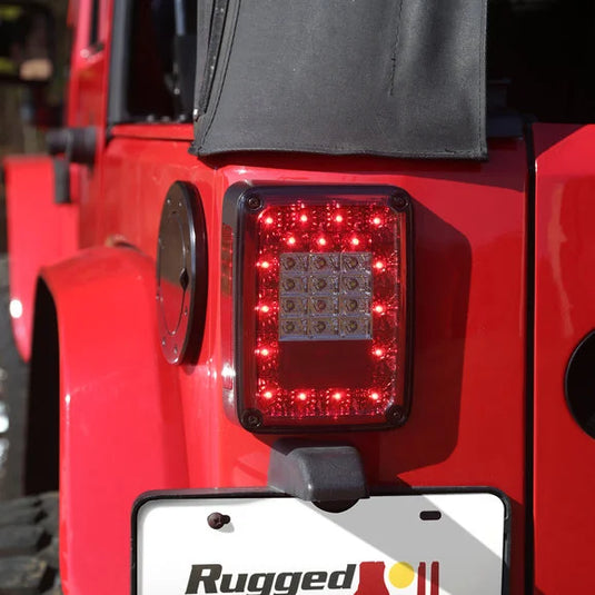 Rugged Ridge 12403.88 LED Tail Light Kit in Smoked for 07-18 Jeep Wrangler JK