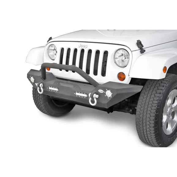 DV8 Offroad FBSHTB-07 FS-7 Front Mid Width Winch Bumper With LED Lights for 07-20 Jeep Wrangler JL, JK & Gladiator JT