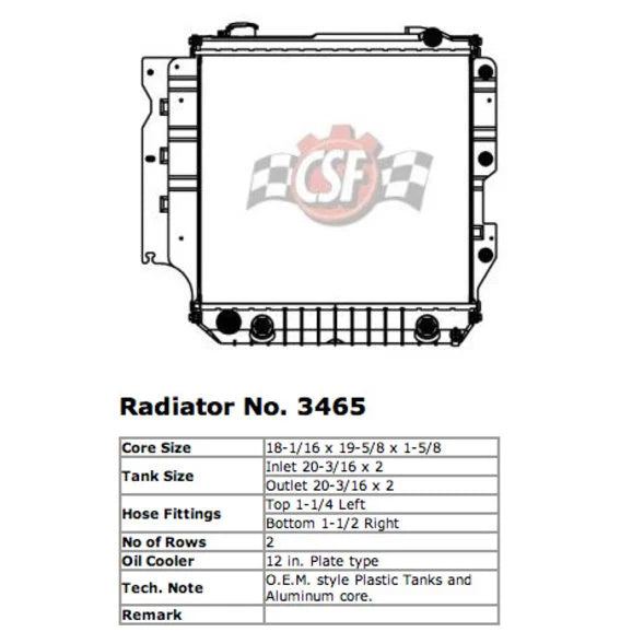 Load image into Gallery viewer, CSF 3465 OE Replacement Radiator with Plastic Tank &amp; Aluminum Core for 05-06 Jeep Wrangler TJ &amp; Unlimited with 2.4L/4.0L
