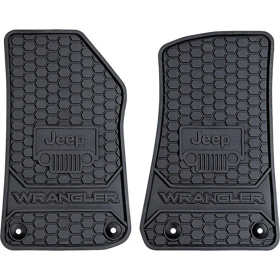 Load image into Gallery viewer, Plasticolor 001805R01 Front Jeep Logo Floor Mats for 18-24 Jeep Wrangler JL
