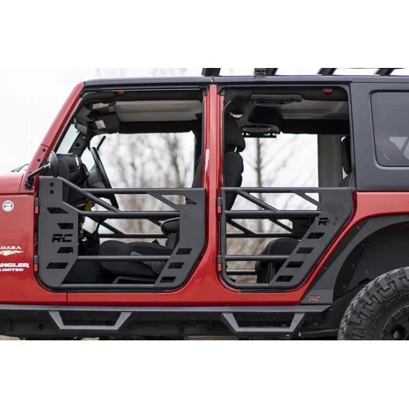 Load image into Gallery viewer, Rough Country 10587 Rear Steel Tube Doors for 07-18 Jeep Wrangler Unlimited JK
