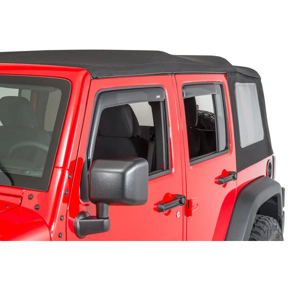 AVS 194249 In-Channel Ventvisor in Smoke for 07-18 Jeep Wrangler Unlimited JK 4 Door with Full-Framed Doors